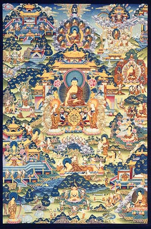 Artwork depicting Buddha's life history
